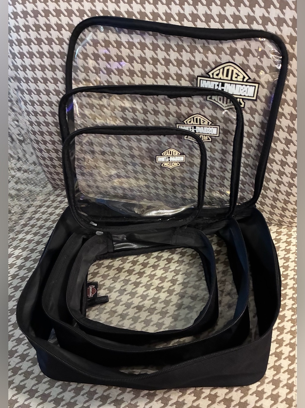 Harley-Davidson Set of 3 Packing Garment Clear Zipper Cubes - Picture 7 of 9